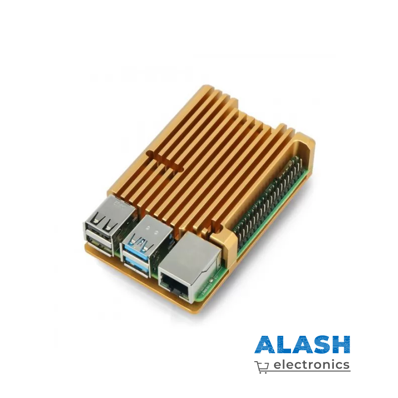Алюминиевый корпус для Raspberry Pi 4 без куллеров (алюминий / золотой)