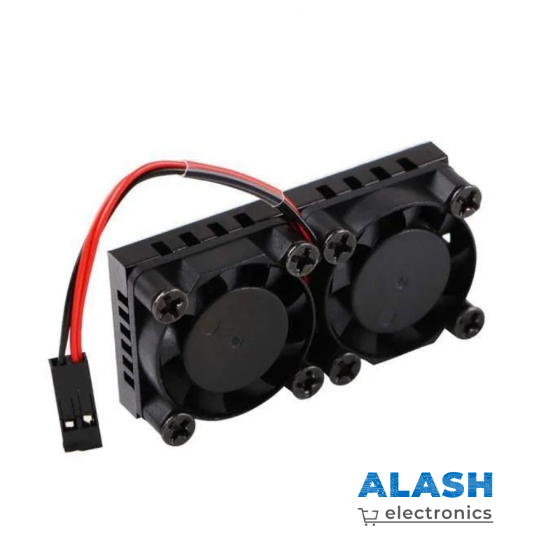 Алюминиевый радиатор для Raspberry Pi 4 с двумя кулерами