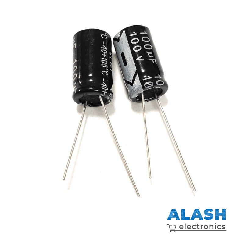 Электролитический конденсатор 1 мкФ 100 В — радиальный, для фильтрации и стабилизации напряжения
