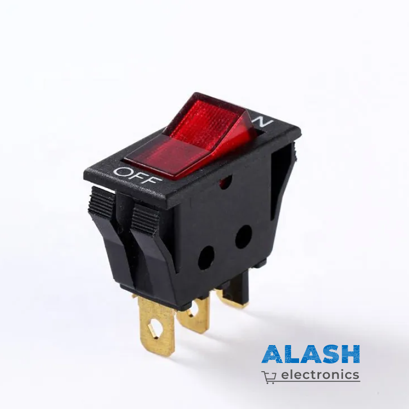 KCD3 Переключатель красный ON-OFF (16A 250VAC) 3P
