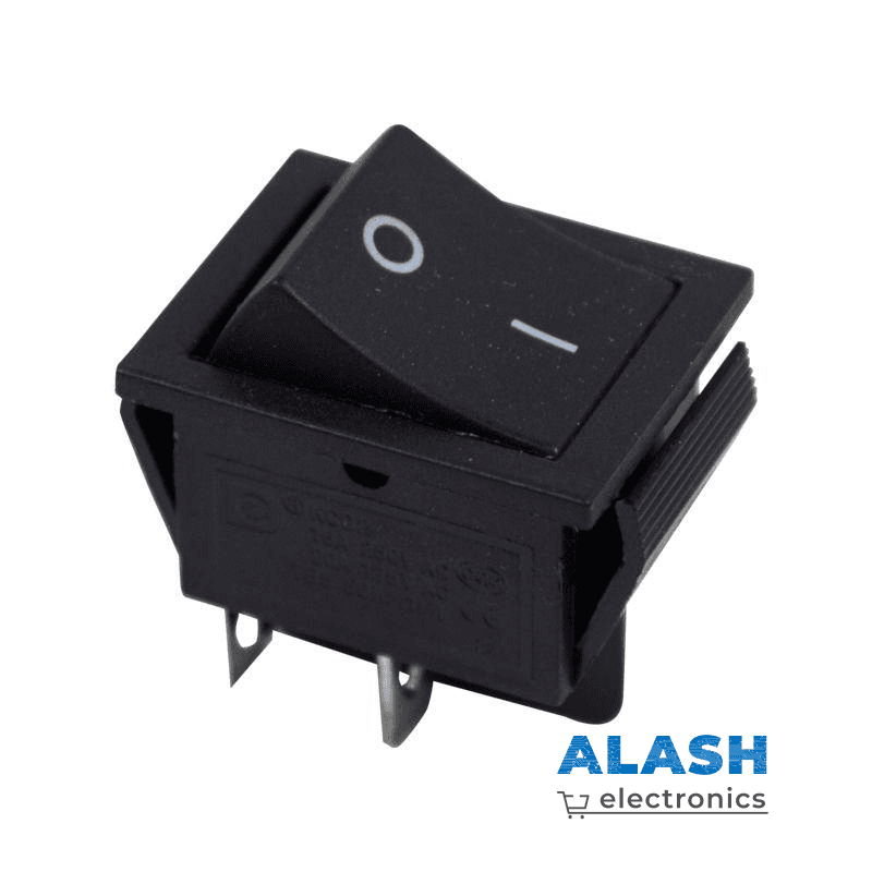 Клавишный выключатель KCD4, 16A 250V AC / 25A 125V AC, одинарный, 4 контакта, черный 25x31мм