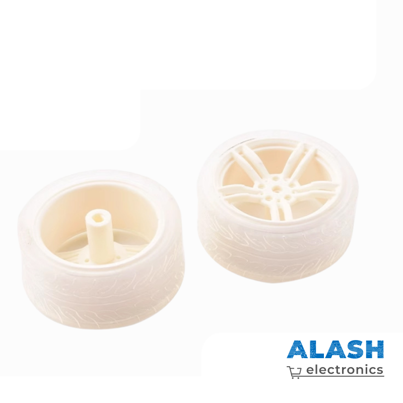 Колесо 65 мм для роботов, белое с прозрачной вставкой