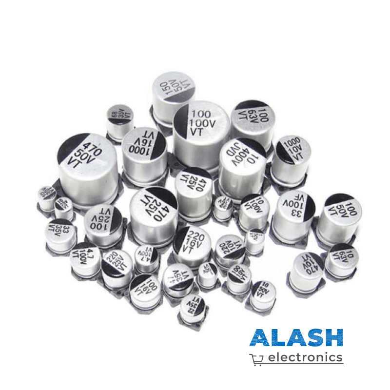 Набор алюминиевых электролитических SMD конденсаторов, 24 значения, от 1мкФ до 1000 мкФ, 400штук