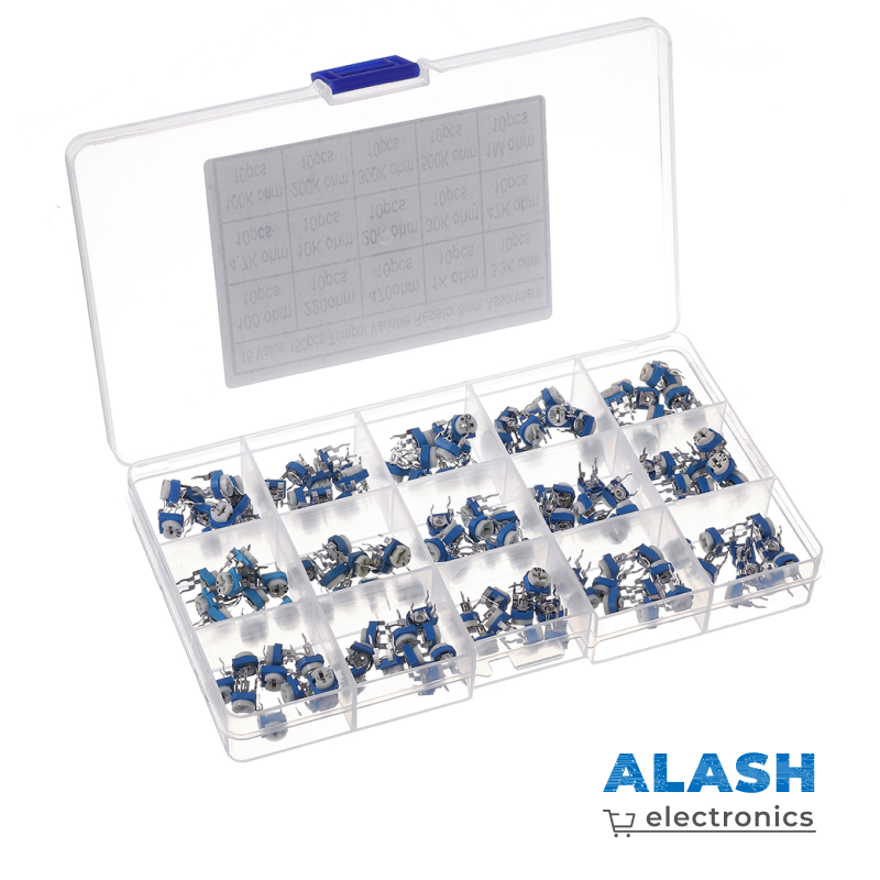 Набор переменных резисторов RM065 150 шт — подстроечные потенциометры разных номиналов для Arduino, электроники и радиомонтажа