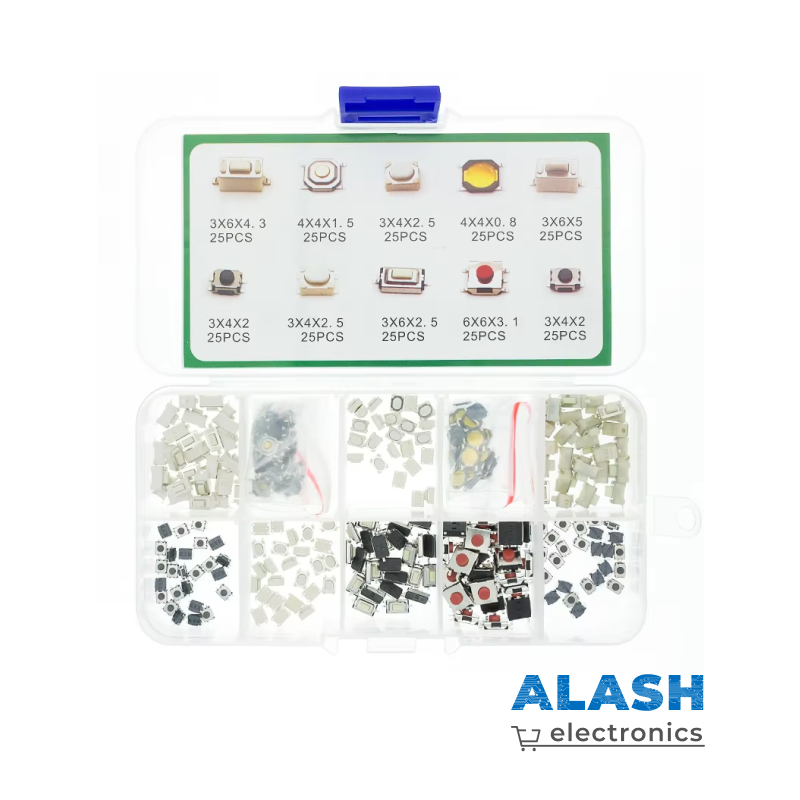 Набор тактовых кнопок 10 видов 250 шт