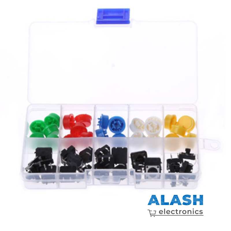 Набор цветных тактовых кнопок 12x12x7.3 мм (25 шт)