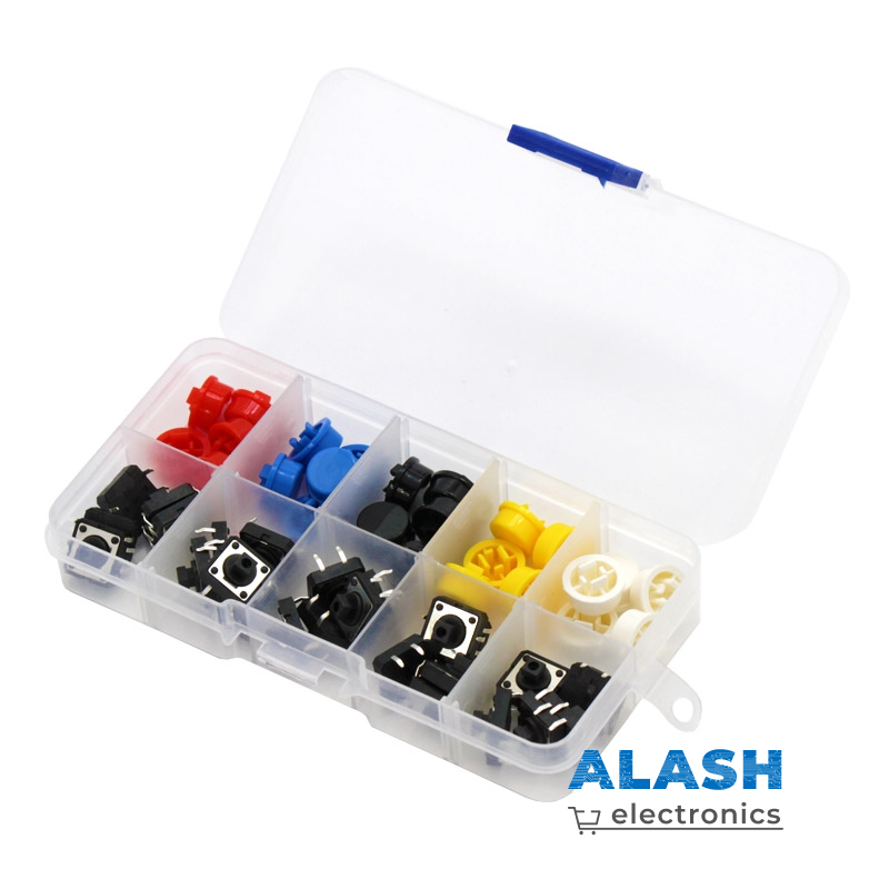 Набор цветных тактовых кнопок 12x12x7.3 мм (25 шт)