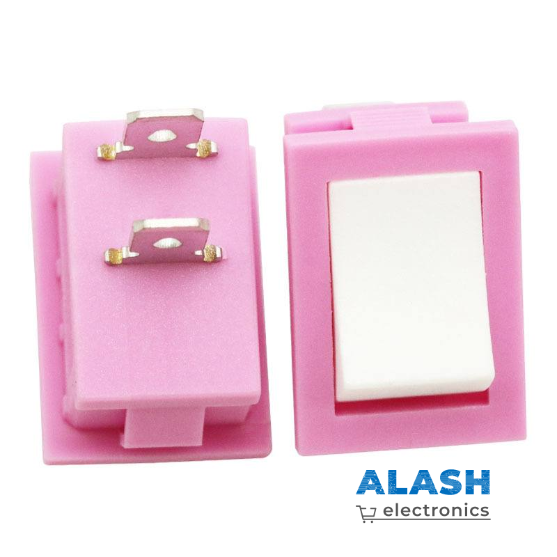 Переключатель KCD1, 21×15 мм, цвет: розовый