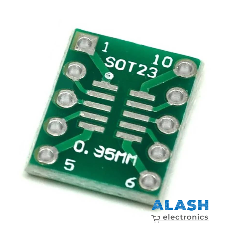 Макетная плата адаптер SOT23/MSOP10 UMAX (от smd до dip10) 0,5/0,95 мм двухсторонняя