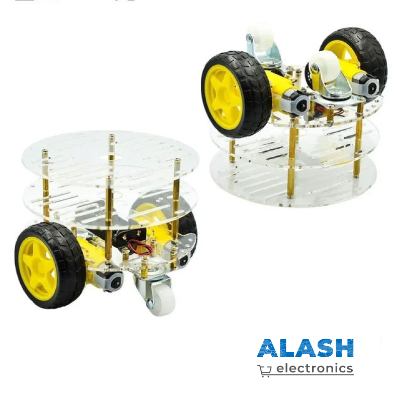 Набор для сборки круглого робота-автомобиля 2WD (трехэтажная)