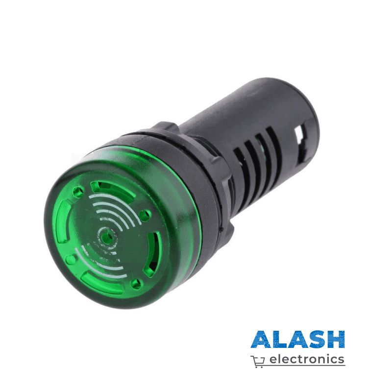 Светозвуковой индикатор AD16-22SM, 12 В, зеленый